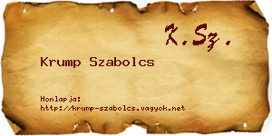 Krump Szabolcs névjegykártya